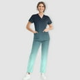 thumbnail image 2 of MLQIDK Scrubs for Women Set Plus Size Jogger Scrubs Stretchy V Neck Scrub Pants and Tops Nursing Uniforms Medical Scrub Sets with Pockets Dark Blue M, 2 of 6
