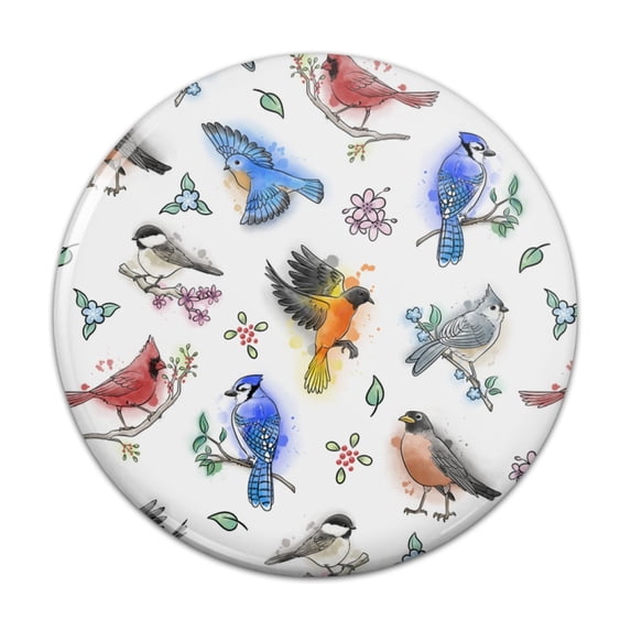 Northeastern Birds Pattern Pinback Button Pin