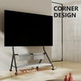 thumbnail image 2 of FITUEYES Modern TV Cart with 2 storage shelves Roling Floor TV Stand for 65-88 Inch TV, 2 of 5