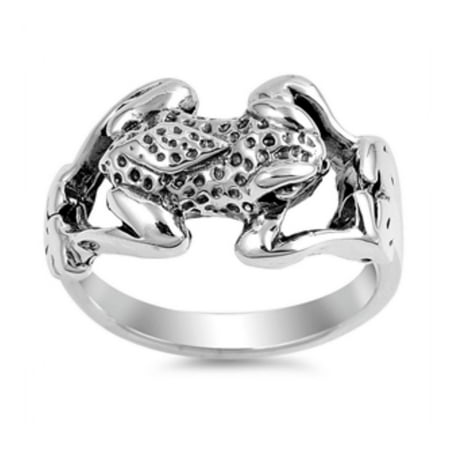 925 Sterling Silver Frog Ring