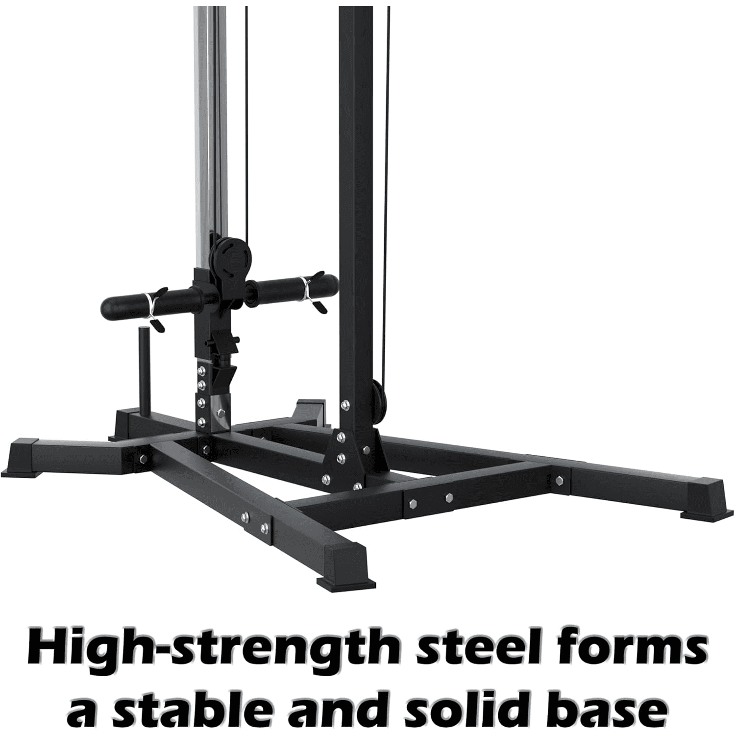 Reliancer LAT Pull Down and Low Row Cable Machine - 16 Height Adjustable Pulley System for Full Body Workout, Maximum Weight Capacity 400lbs, Perfect for Home Gym, Includes Additional Handle