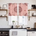 thumbnail image 2 of Pink Floral Kitchen Curtains Window Panels, Circular Flowers Ethnic Abstract Aesthetic Insulated Window Treatment Curtain, Grommet Curtains for Bedroom/Living Room/Bathroom, 2 Piece 27.5"Wx39"L, 2 of 8
