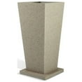 thumbnail image 3 of PolyStone Paseo Taper Modern Outdoor/Indoor Planter, Lightweight, Heavy Duty, Weather Resistant, Polymer Finish, Commercial Grade, 36" H x 17" W (Sandstone Granite), 3 of 6