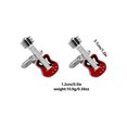thumbnail image 2 of Guitarra Cufflinks para hombre, diseño de instrumento musical, color rojo, 2 of 2