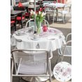 thumbnail image 6 of Outdoor Tablecloth with Umbrella Hole Zipper Pink Chic Floral Round Tablecloth 60" Waterproof Outside Table Cloth Spring Flower Garden Farmhouse Patio Table Cover Tablecloths for Picnic Party, 6 of 8