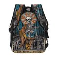 thumbnail image 4 of Gaeub Coffee-Drinking Skull Ergonomic Lightweight Laptop Backpack - Multiple Pockets for School, Work, Travel, Outdoor Activities -One Size, 4 of 5