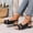Black, variant on Women's Retro Solid Color Chunky Heel Sandals, Open Toe Single Buckle Design, Thick Platform High Heel Comfy Summer Casual Outdoor Footwear White 36