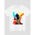 thumbnail image 2 of Flame Football Player Men's Short Sleeve Graphic T-Shirt 1 Pcs Tee 100% Heavy Cotton - Comfortable Crew Neck, Soft Tees Casual Tops, 2 of 6