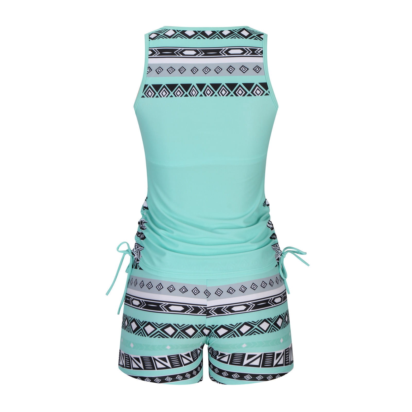 Tankini Swimsuits for Women Two Piece Bathing Suit with Shorts Summer Casual Loose Athletic Swimwear Mint Green 5XL