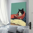 thumbnail image 3 of Reading Cat Wall Art Poster, Tuxedo Cat, Gift for Book Lovers, Cozy Library Decor Canvas Print Picture Gifts Canvas Painting Poster Wall Art Decorative Picture Prints Modern Decor 24x36inch(60x90cm), 3 of 6