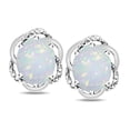 thumbnail image 2 of Star K � Large Love Knot Earrings with Oval 8 x 6mm Genuine Opal, 2 of 9