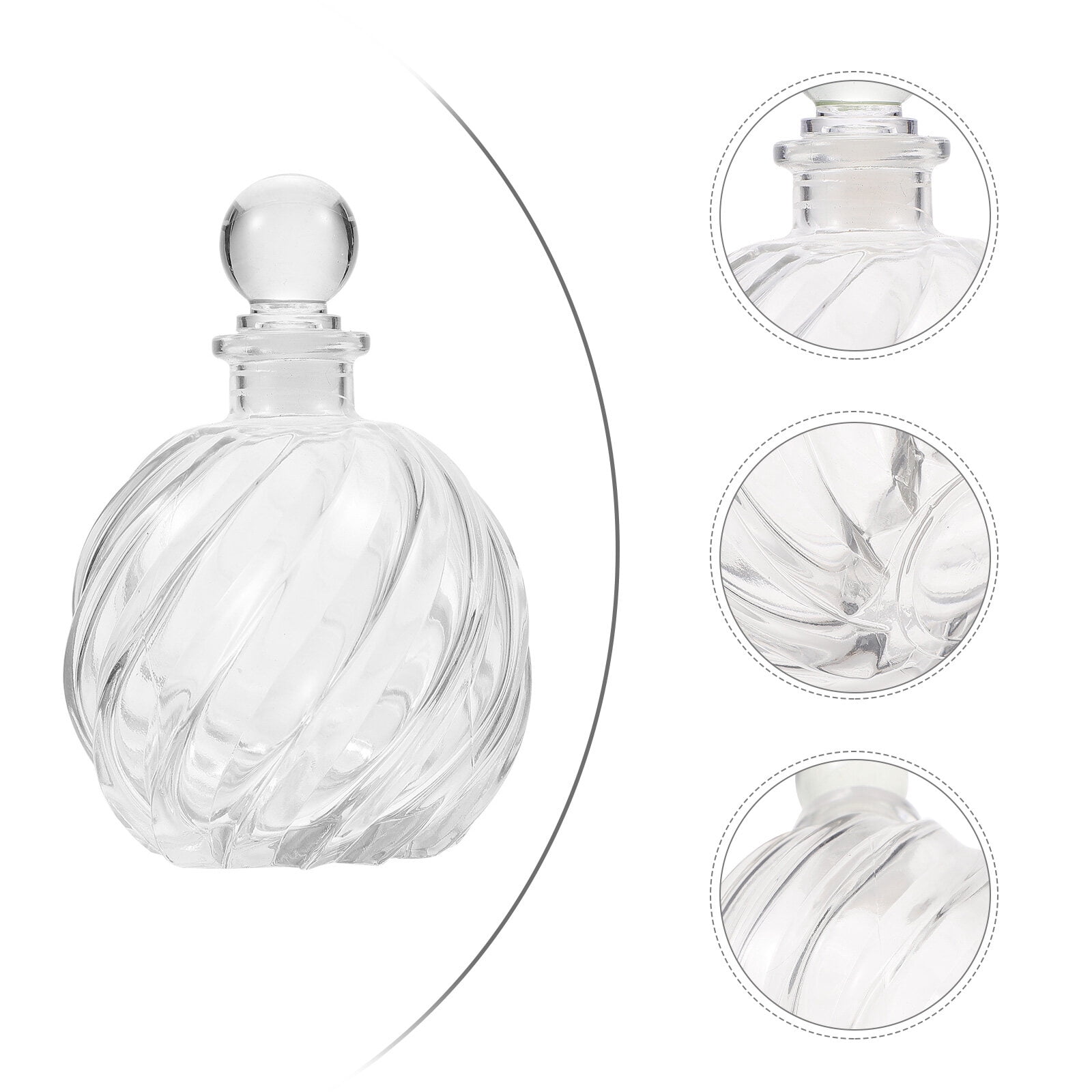 USHOBE 2Pcs Aromatherapy Glass Diffuser Bottles Transparent with Flat Stable Base