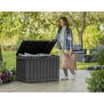 thumbnail image 3 of Keter Kentwood 50 Gallon Durable Resin Outdoor Deck Box Storage Organization, Graphite, 3 of 10
