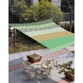 thumbnail image 3 of Sun Shade Sail 8x10Ft Boho Green and Yellow Striped Geometric Ethnic Style Uv Block Sunshade Canopy Outdoor Shade Cover Rectangle Shade Cloth For Patio Garden Yard Deck Pergola, 3 of 6