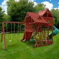 Gorilla Playsets Sun Palace Deluxe Wooden Swing Set with 2 Slides