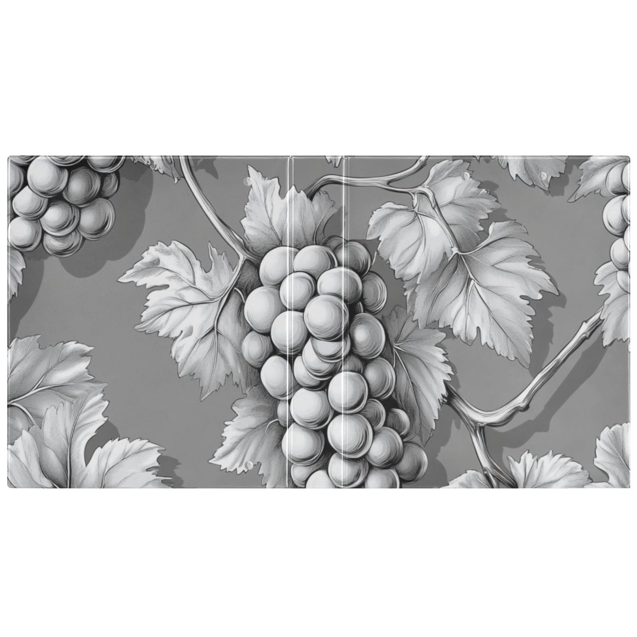 Gray Grapes 3 Ring Binders 1.5 inch Hardcover File Folders with Interior Pockets A4 Size Organizer for School Office Hospital