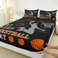 thumbnail image 3 of Castle Fairy Children Teens Adults Eat Sleep Basketball 4 Pieces Queen Sheet Sets,Black Orange Ultra Soft Flat Sheet,Sport Gamer Queen Fitted Sheet,Ultra Soft Home Decor, 3 of 7