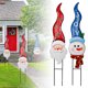 thumbnail image 2 of Letreros navideños para jardín al aire libre con diseño de muñeco de nieve y Papá Noel con estacas decorativas, 2 of 5