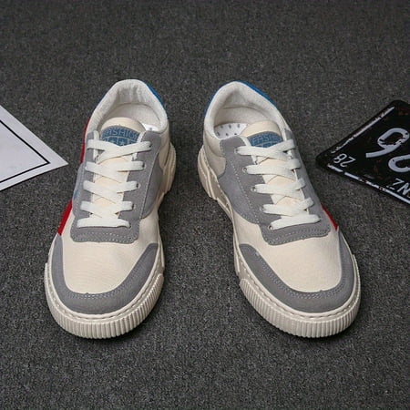 

Men‘s Canvas Shoes Fashion Lightweight Non-slip Outdoor Casual Lace Up Walking Shoes Men‘s Sneakers