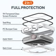 thumbnail image 5 of KOMI 2 Pack 2 in 1 Waterproof Case for Apple Watch Series 8 7 41mm, Straight Edge PC Front & Back Bumper with Tempered Glass Screen Protector 360 Protective Cover for iWatch (41mm, White/White), 5 of 5