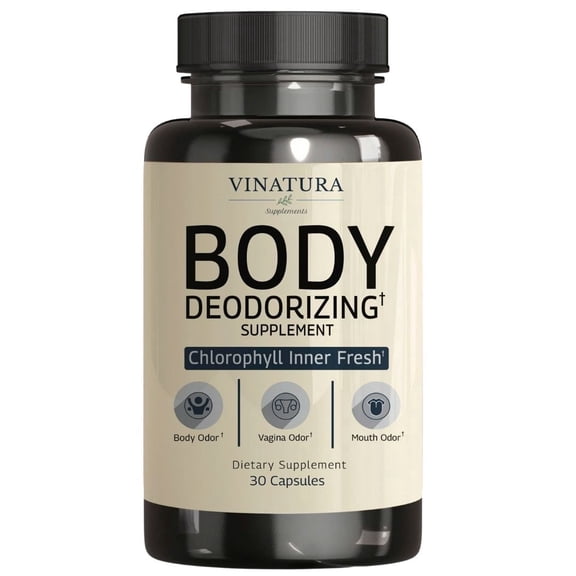 Vinatura Body Deodorizing Supplement for Women - Magic Chlorophyll Pills for Body Odor Eliminator, it Works for Her Internal Deodorant, 30 Capsules