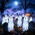 Spooky Path Way 6 PCS Solar Halloween Ghost Lights Outdoor, Cool White Spooky Pathway ...
