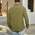 thumbnail image 5 of Mens Sweatshirts, Men's Causal Shirt Jacket Lightweight Long Sleeve Overshirt Classic Button down Shacket Jacket with 2 Flap Pockets, 5 of 7