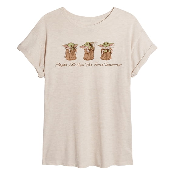 Star Wars - Grogu Use Force Tomorrow - Juniors Oversized Graphic T-Shirt
