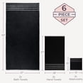 thumbnail image 2 of Lavish Home 6-Piece Combed Cotton Rice Weave Towel Set (Black), 2 of 8