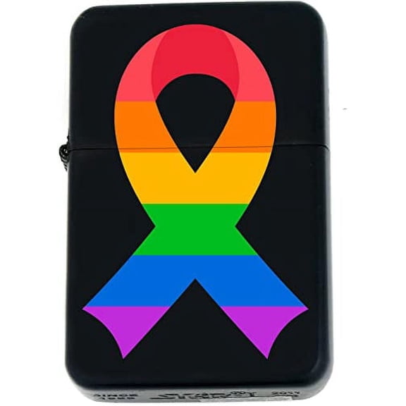 Gifts Infinity Matt Black Lighter! Lighter with LGBTQ Rainbow (PD-8)