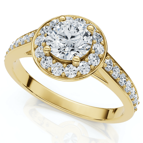 Pompeii 1Ct Diamond Halo Engagement Ring 14k Gold or Platinum Lab Grown EF/VS