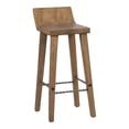 thumbnail image 2 of Home Square 1.75" Reclaimed Elm Wood Low Back Barstool in Honey Brown - Set of 3, 2 of 6