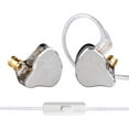 thumbnail image 1 of Bass Wired Headphone,CCZ BC04 Custom High-Frequency BA IEM Headphone, Stereo Sound IEM Earbuds Earphone with Oxygen-free Copper Silver-plated Cable for Musician System (with MIC, BC04-Silver)\u2026, 1 of 7