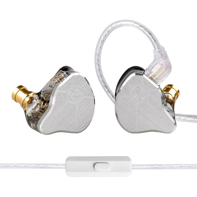 Bass Wired Headphone,CCZ BC04 Custom High-Frequency BA IEM Headphone, Stereo Sound IEM Earbuds Earphone with Oxygen-free Copper Silver-plated Cable for Musician System (with MIC, BC04-Silver)\u2026