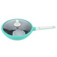 thumbnail image 4 of Heaveant Frying Pan, 28cm Aluminum Alloy Cooking Pot Non-Stick Kitchen Steak Pan Kitchen Cookware Accessory Green, 4 of 8