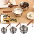thumbnail image 1 of MORESEC under $5 3Pcs 304 Stainless Steel Oil Pot,Three-Layer Thickened Mini Pot for Hot Oil and Butter, Small Cooking Pot with Internal Scale and Comfortable Handle for Kitchen, 1 of 9