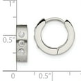 thumbnail image 2 of Stainless Steel CZ Hinged Hoop Earrings, 2 of 7