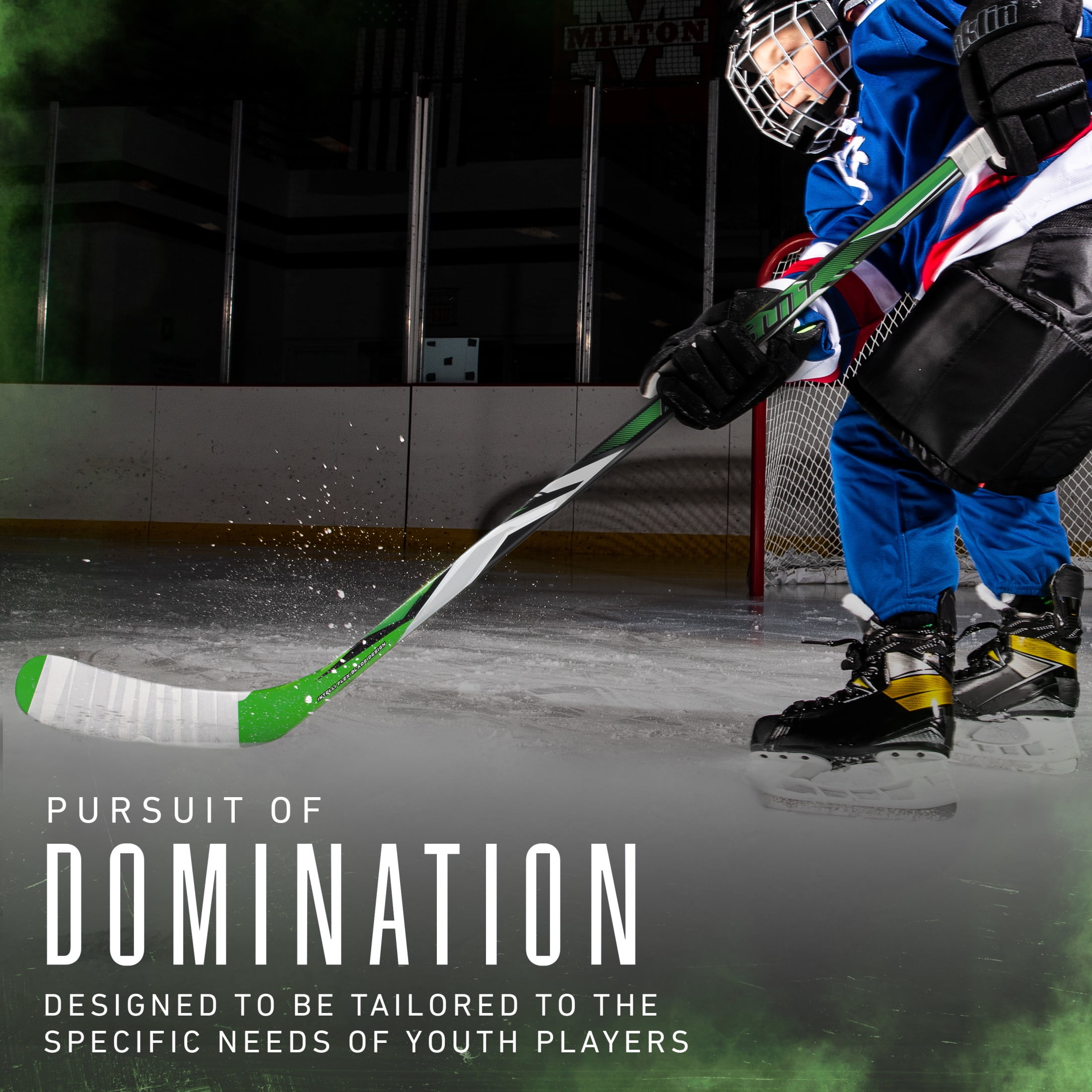 Franklin Sports Junior Ice Hockey Stick - Pursuit Right Handed Ice Kids Hockey Stick - 42" Inch Junior Composite Hockey Stick for Youth Hockey - 20 Flex + Textured Grip Ice Hockey Stick - Righty