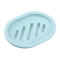 Vocoste 1 Pc Soap Dish Keep Soap Dry Soap Cleaning Storage for Home Bathroom Kitchen Light Blue Plastic