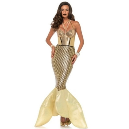 Leg Avenue Women's Golden Glimmer Mermaid Costume, Large, Gold
