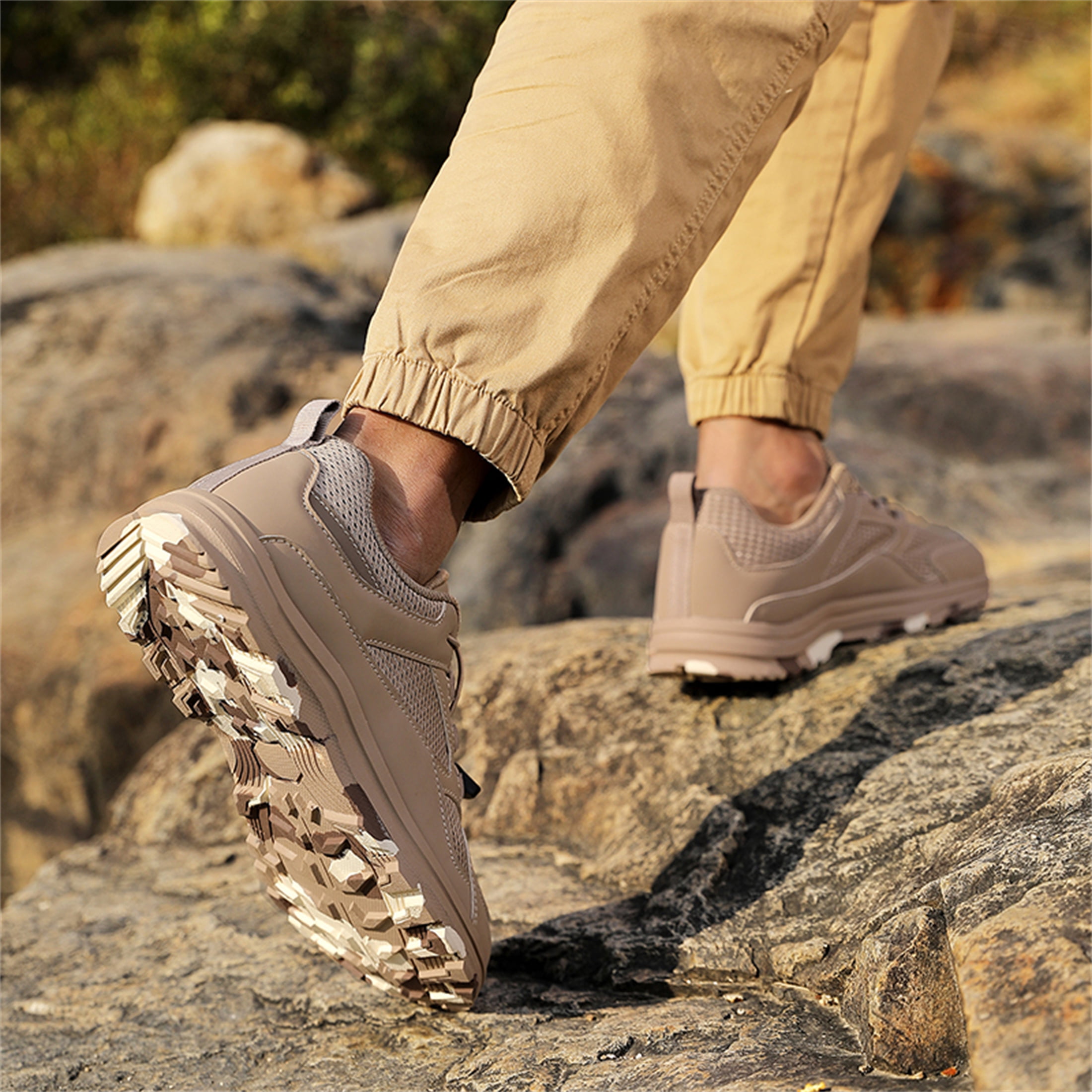 YOURDIARY Mens Lightweight Hiking Shoes Breathable Non-Slip Outdoor Trekking Shoes