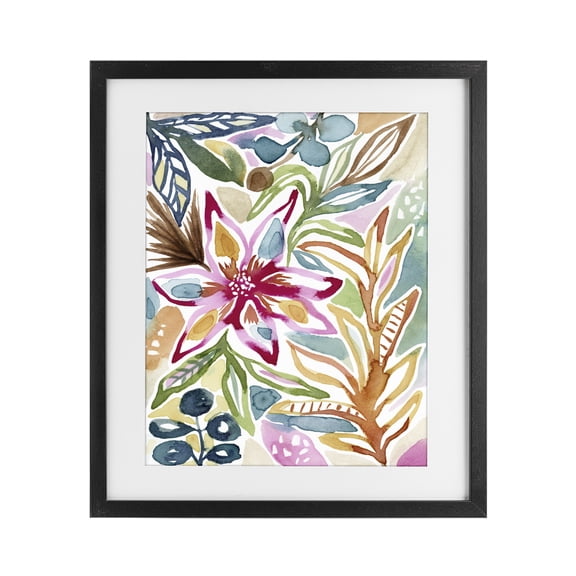 Stupell Industries Eclectic Vibrant Garden Impressions Black Framed Print Under Glass, 13 x 16, by Lisa Nohren