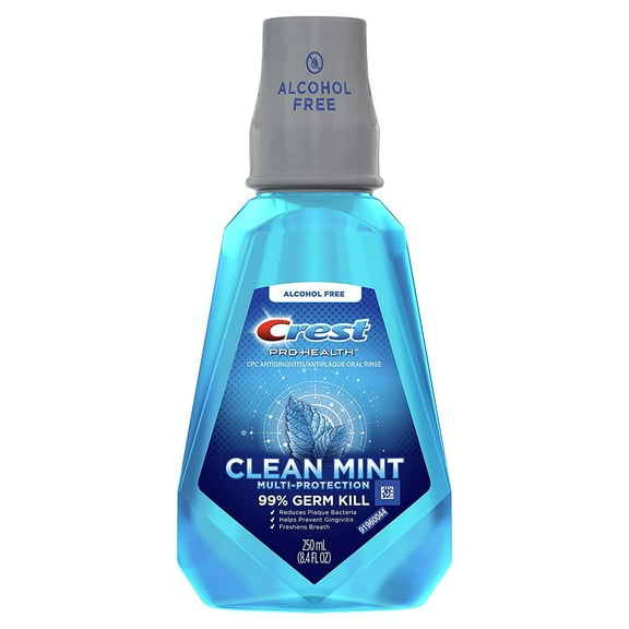 Crest Pro-Health Mouthwash Oral Rinse, Refreshing Clean Mint, 250 Milliliter (Pack of 3)