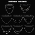 thumbnail image 2 of 8Styles Jeans Pants Chain Multi-layer Hip Hop Chain Punk Style Decorative Chain Butterfly Trousers Chain Metal Wallet Chain for Men Women 730mm Platinum Real 18K Gold Plated, 2 of 6
