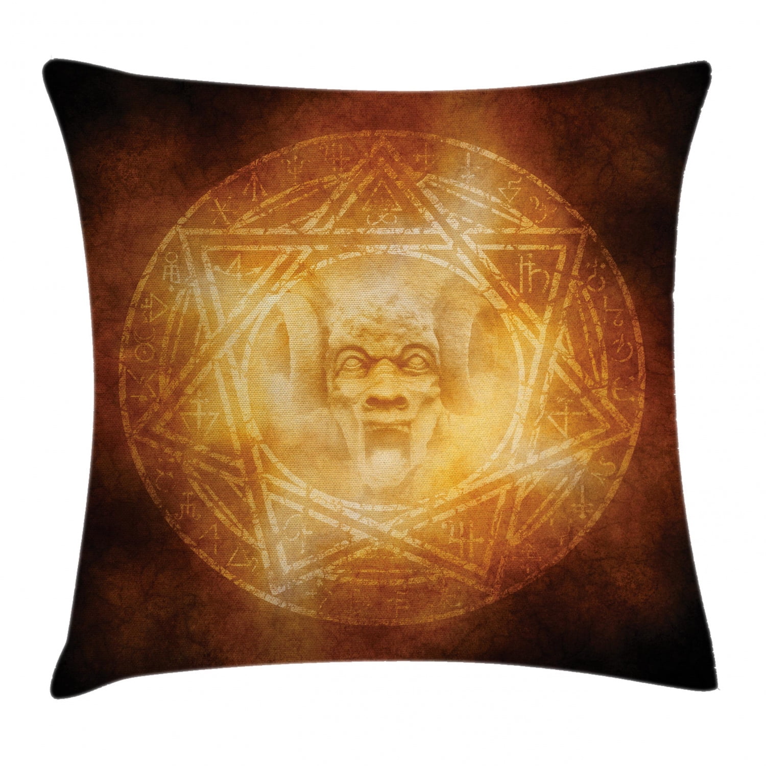 Horror House Decor Throw Pillow Cushion Cover, Demon Trap Symbol Logo ...