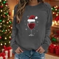 thumbnail image 2 of Busydd Christmas Sweatshirts for Women Trendy Wine Glass Print Womens Christmas Shirt Casual Comfy Long Sleeve Crewneck Sweatshirt S, 2 of 4