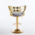 thumbnail image 5 of Set of 2 Modern Bar Chair with Golden Color Iron Tube Legs, Soft Cushions and Comfortable Backrest, Suitable for Dining Room, Living Room, Cafe, Bar Stool (Grey), 5 of 11