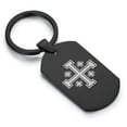 thumbnail image 1 of Stainless Steel Religious Jerusalem Cross Dog Tag Keychain Circle Ring, 1 of 2