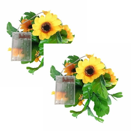 

NGHnuifg 2M 20 Lights LED Sunflower Rattan Lights Interior Decoration Flower Rattan Lights Battery Box Festival Decorative Lights 3 Girls Night Decorations for Adults Snap Power Night Light *2PCS