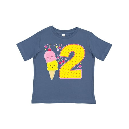 

Inktastic Ice Cream Second Birthday Pink Gift Toddler Boy or Toddler Girl T-Shirt